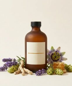 Apipur® Stille Oxymel – Braunglasflasche mit Lavendel, Hopfen, Baldrian und Passionsblume